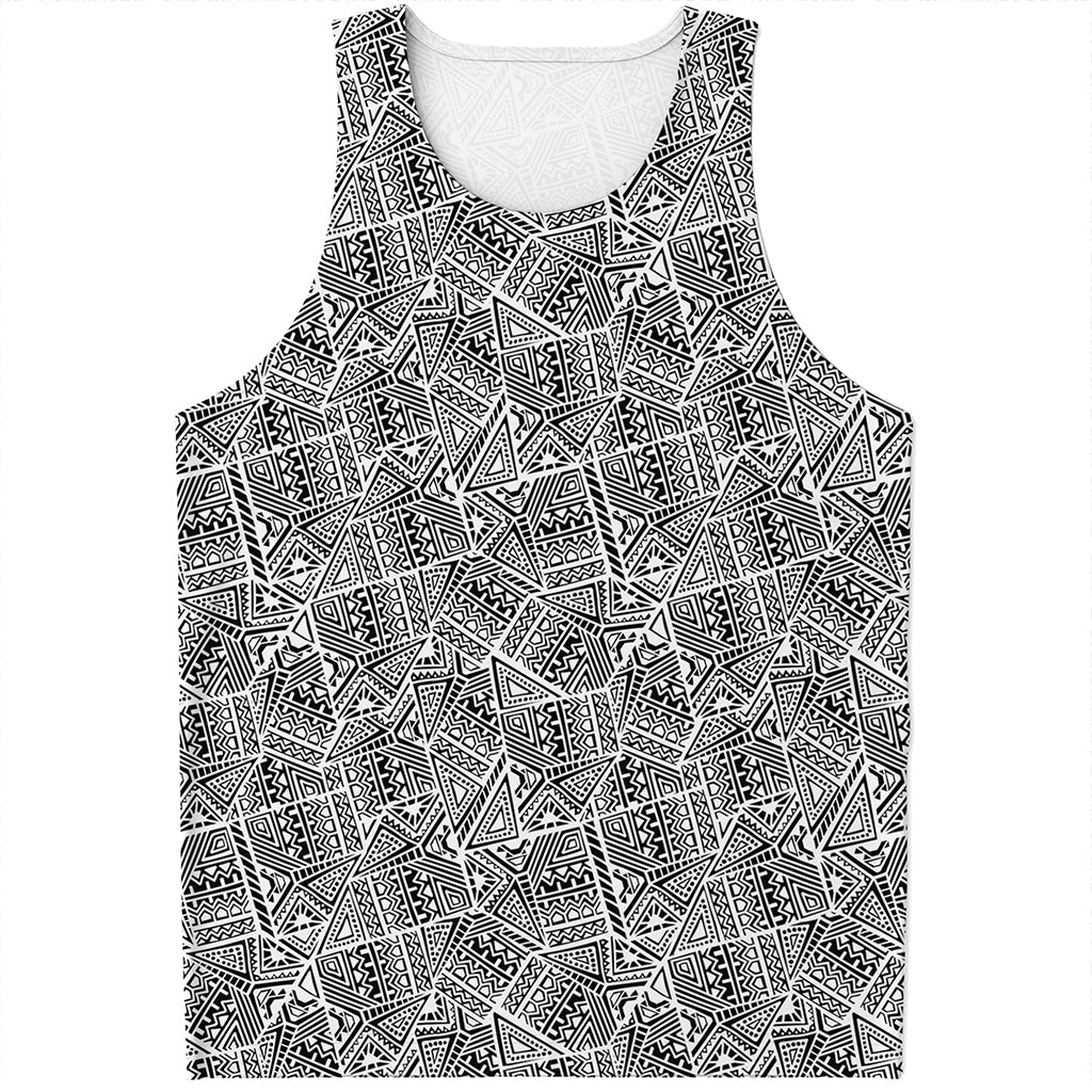 Ancient Aztec Tribal Pattern Print Men's Tank Top