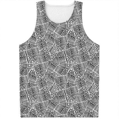 Ancient Aztec Tribal Pattern Print Men's Tank Top