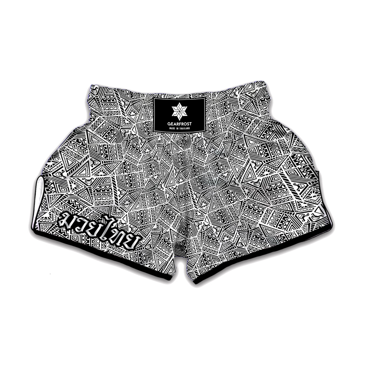 Ancient Aztec Tribal Pattern Print Muay Thai Boxing Shorts