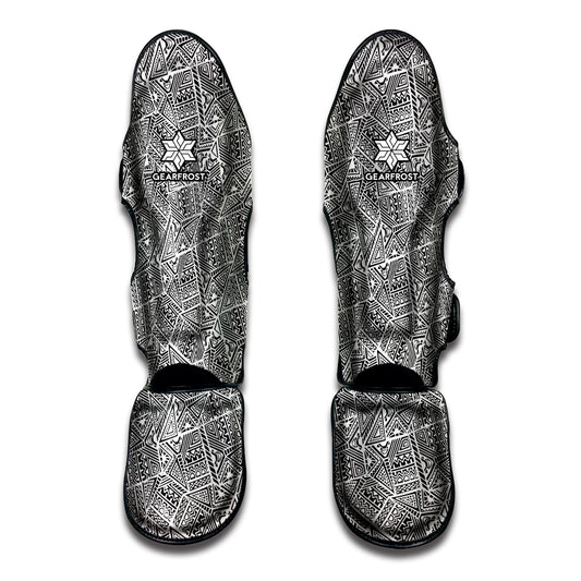 Ancient Aztec Tribal Pattern Print Muay Thai Shin Guard
