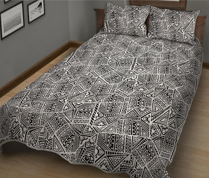 Ancient Aztec Tribal Pattern Print Quilt Bed Set