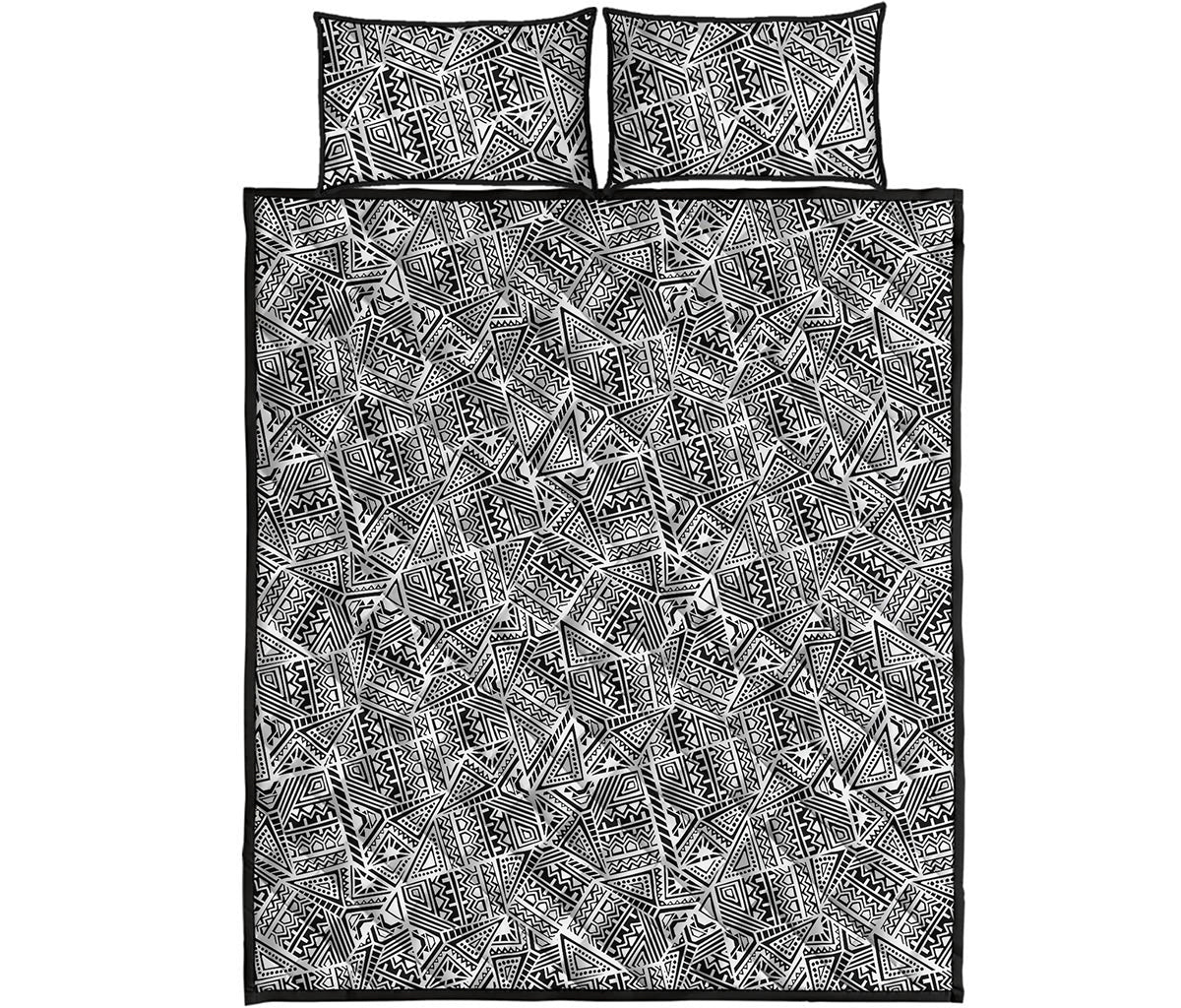 Ancient Aztec Tribal Pattern Print Quilt Bed Set
