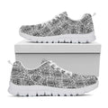 Ancient Aztec Tribal Pattern Print White Running Shoes