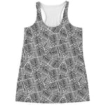 Ancient Aztec Tribal Pattern Print Women's Racerback Tank Top