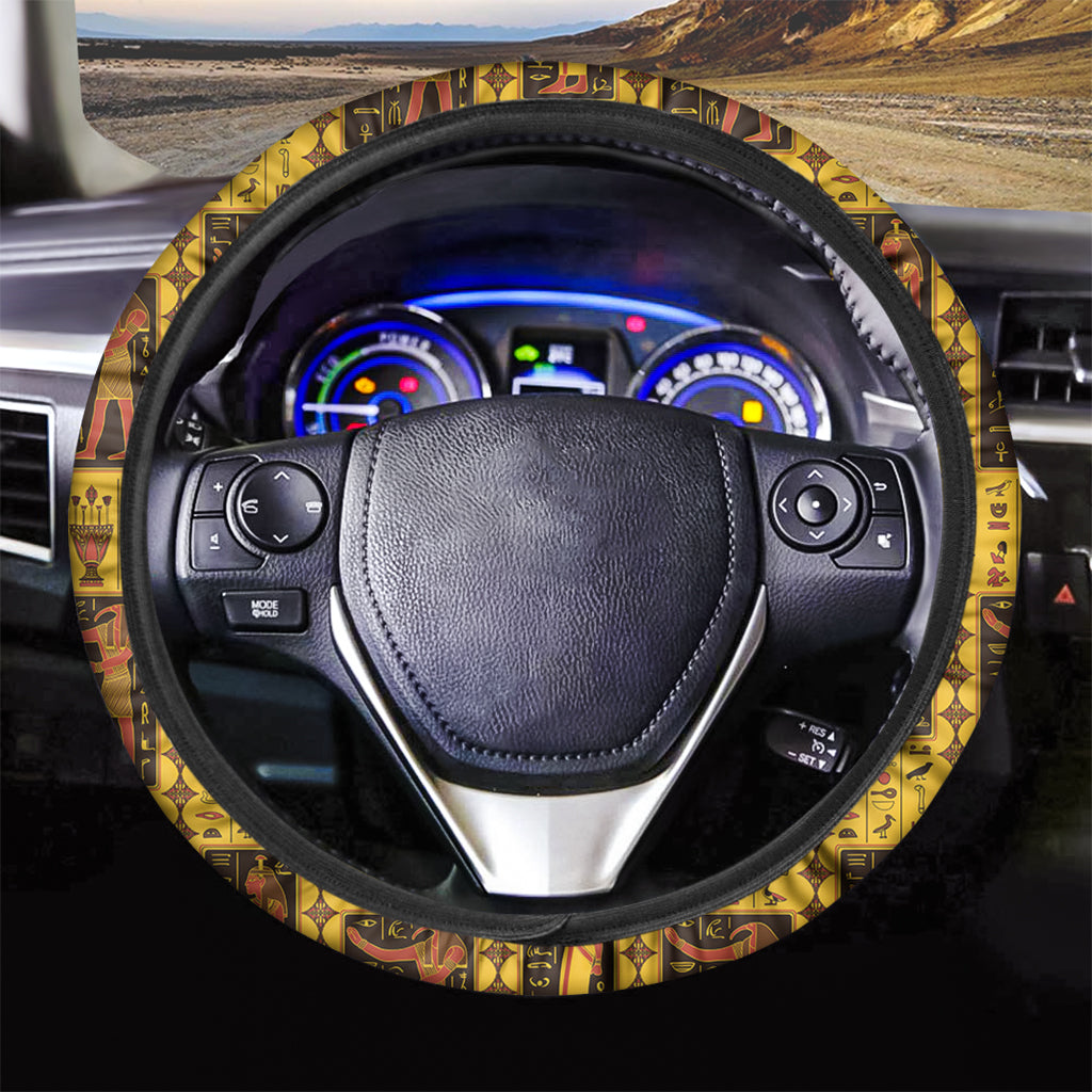 Ancient Egypt Pattern Print Car Steering Wheel Cover