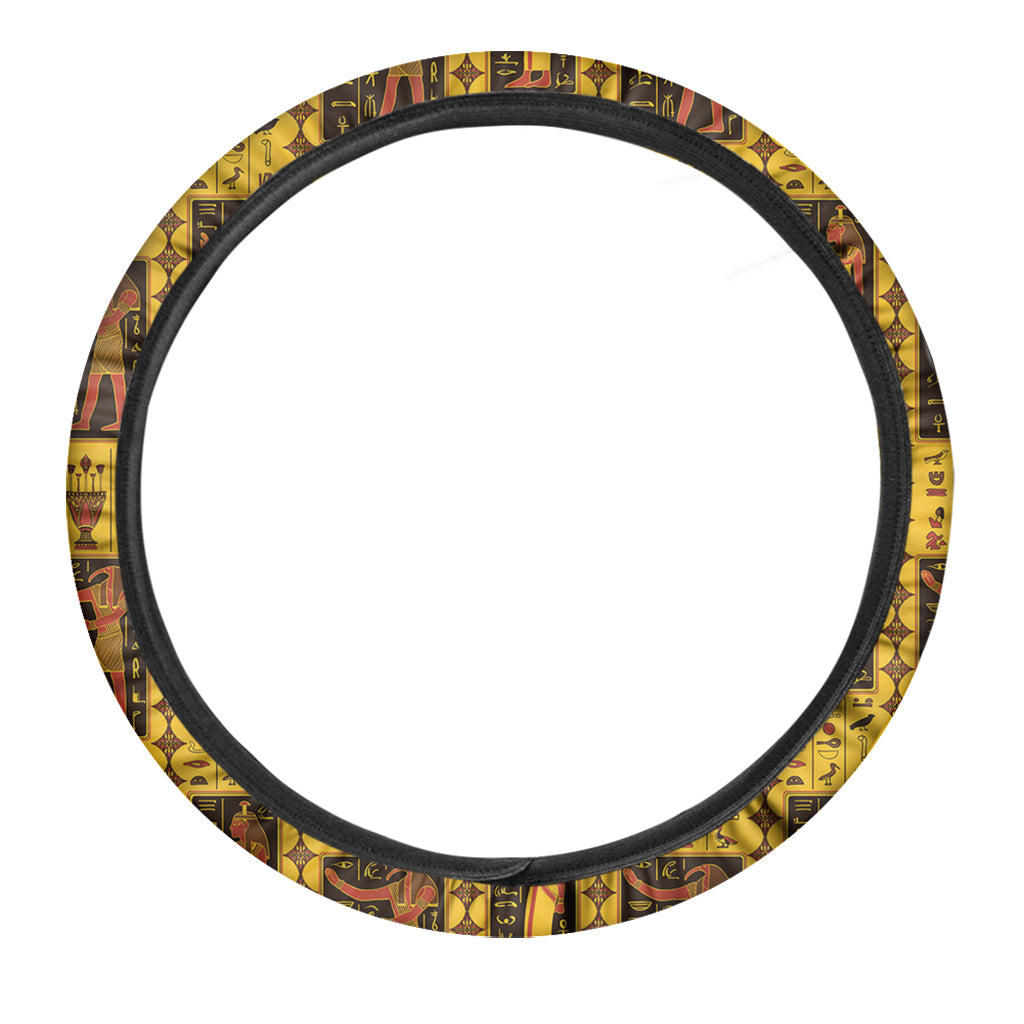 Ancient Egypt Pattern Print Car Steering Wheel Cover