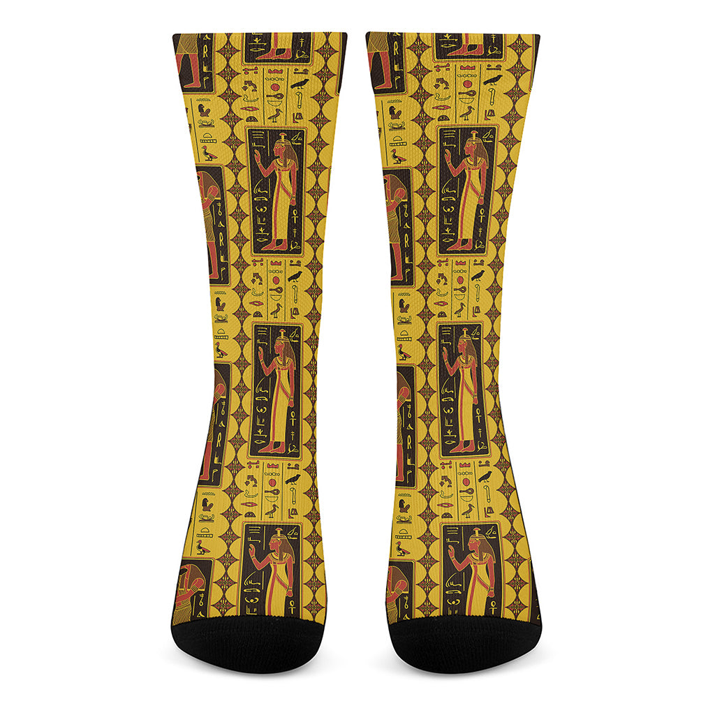 Ancient Egypt Pattern Print Crew Socks