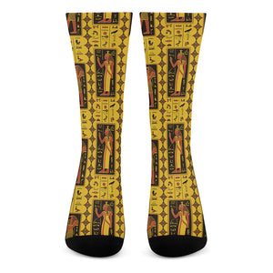 Ancient Egypt Pattern Print Crew Socks