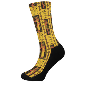 Ancient Egypt Pattern Print Crew Socks