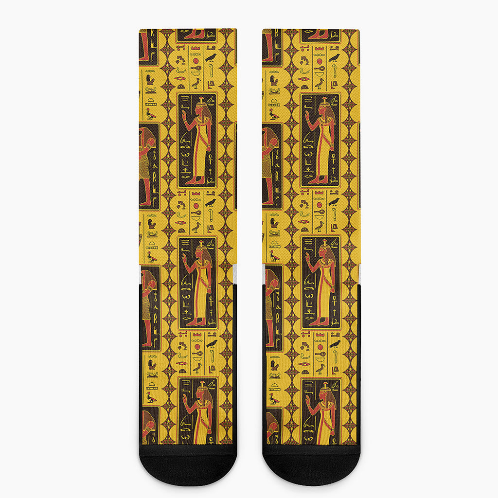 Ancient Egypt Pattern Print Crew Socks