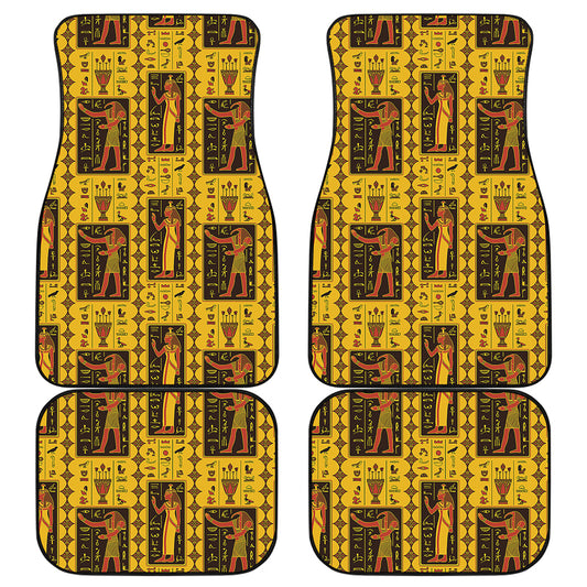 Ancient Egypt Pattern Print Front and Back Car Floor Mats