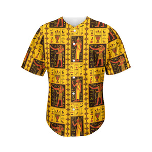 Ancient Egypt Pattern Print Men's Baseball Jersey