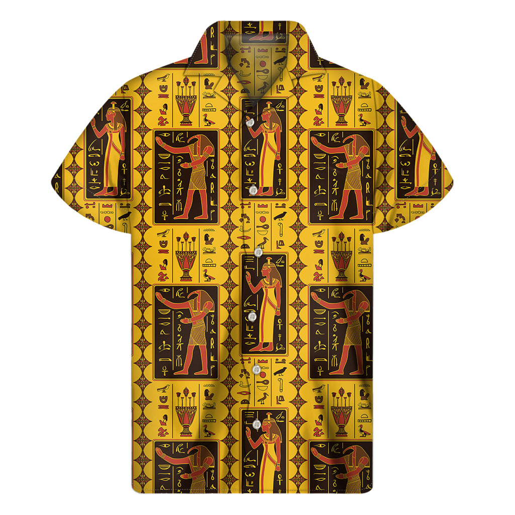 Ancient Egypt Pattern Print Men's Short Sleeve Shirt