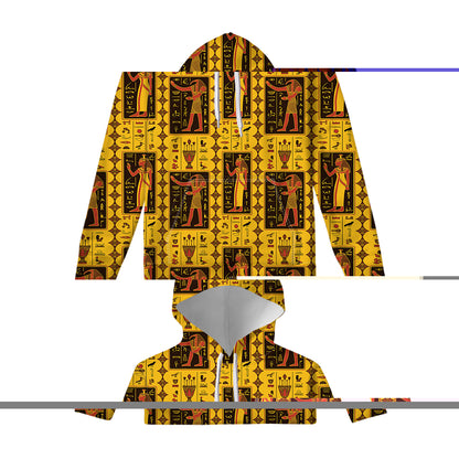 Ancient Egypt Pattern Print Pullover Hoodie