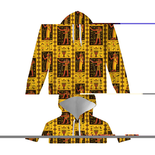 Ancient Egypt Pattern Print Pullover Hoodie