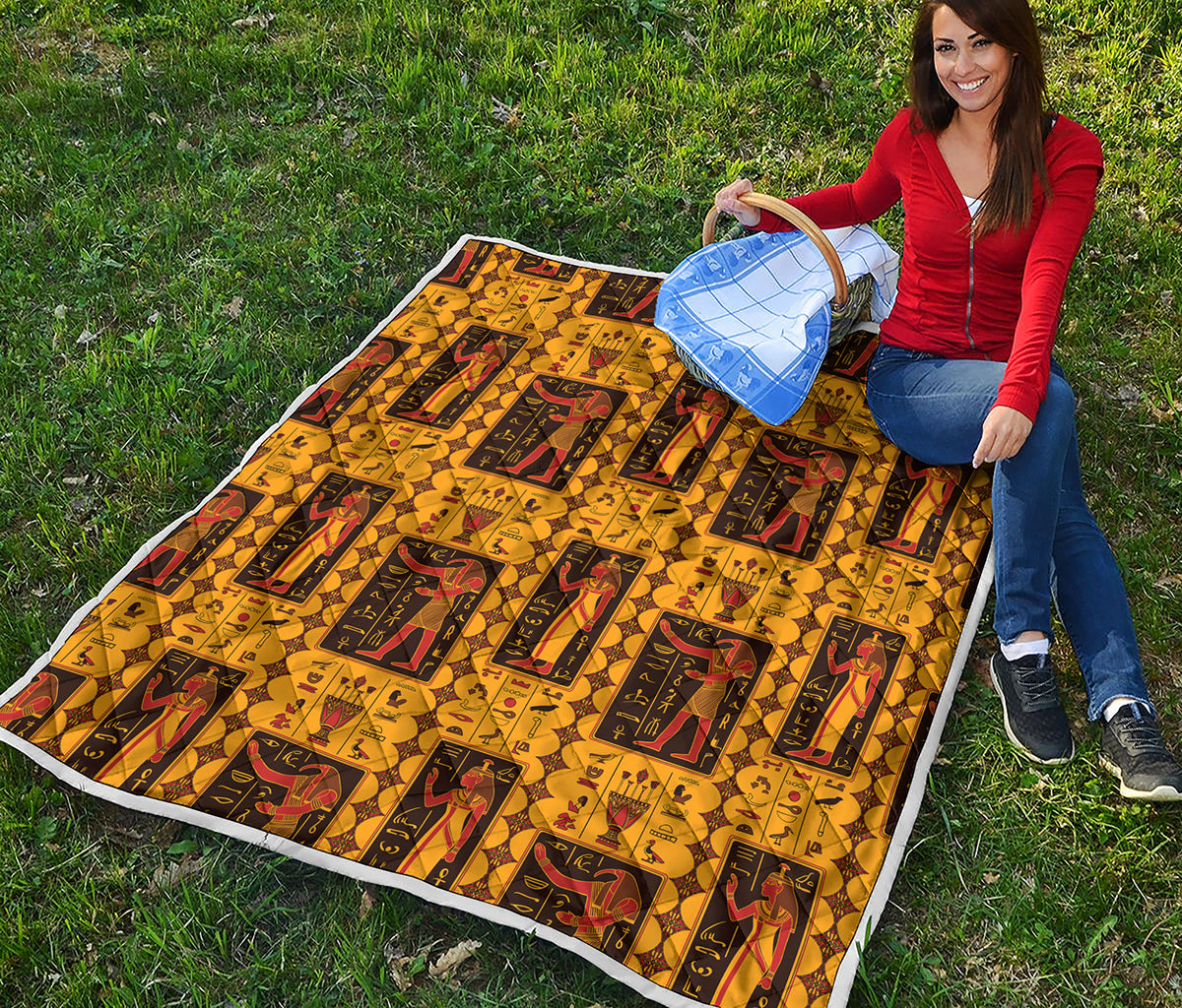 Ancient Egypt Pattern Print Quilt