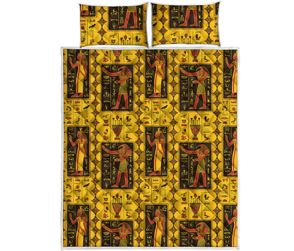 Ancient Egypt Pattern Print Quilt Bed Set
