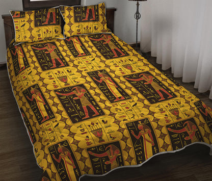 Ancient Egypt Pattern Print Quilt Bed Set