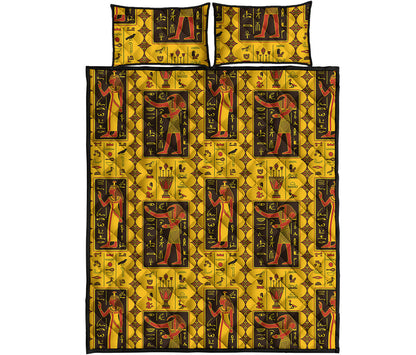 Ancient Egypt Pattern Print Quilt Bed Set