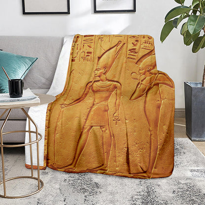 Ancient Egyptian Gods Print Blanket