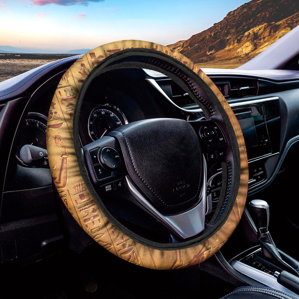 Ancient Egyptian Gods Print Car Steering Wheel Cover