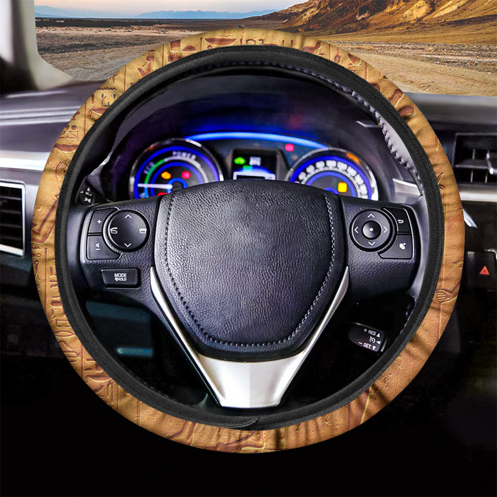 Ancient Egyptian Gods Print Car Steering Wheel Cover