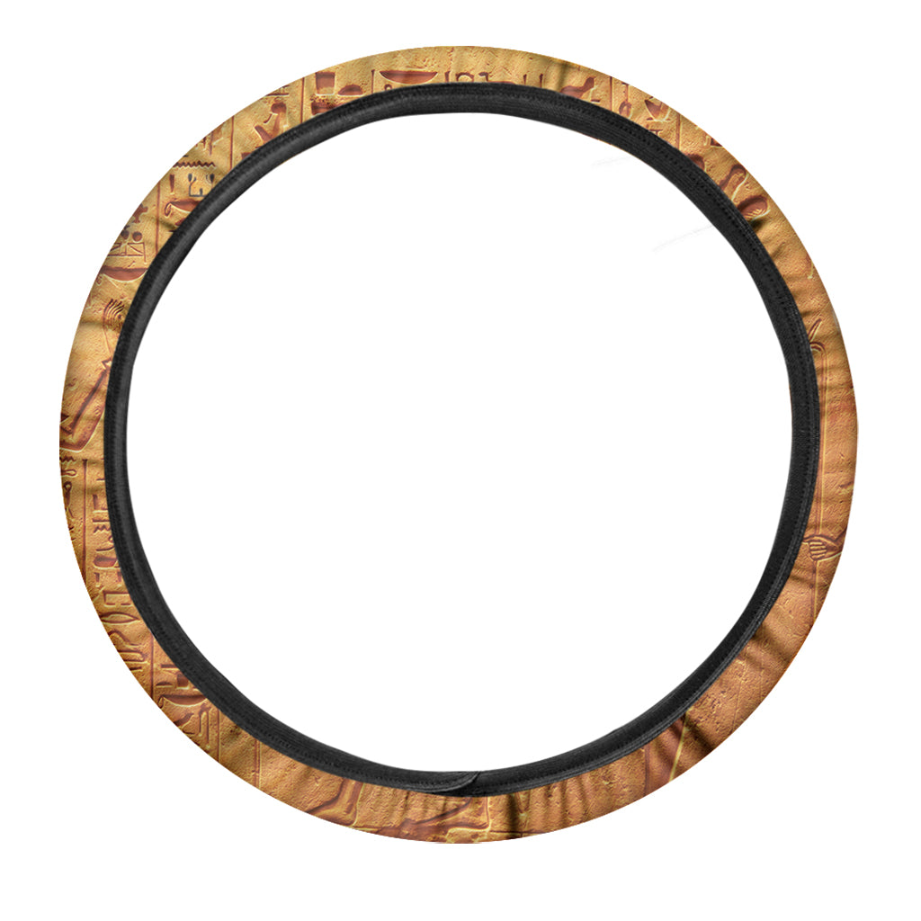 Ancient Egyptian Gods Print Car Steering Wheel Cover