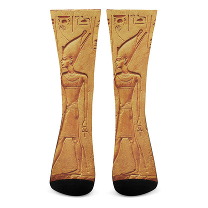 Ancient Egyptian Gods Print Crew Socks