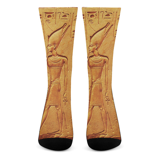 Ancient Egyptian Gods Print Crew Socks