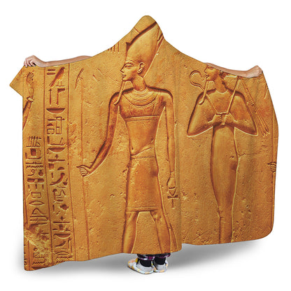 Ancient Egyptian Gods Print Hooded Blanket