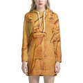 Ancient Egyptian Gods Print Pullover Hoodie Dress