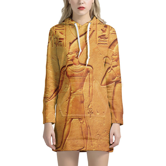Ancient Egyptian Gods Print Hoodie Dress
