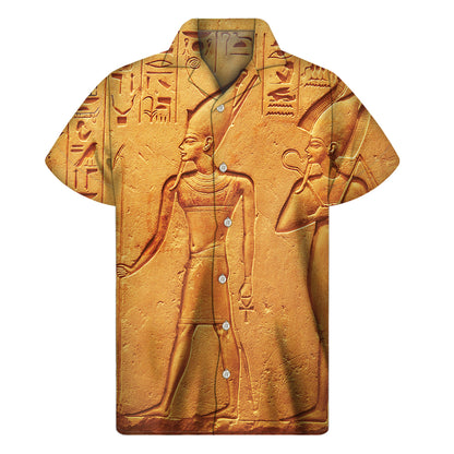Ancient Egyptian Gods Print Men's Short Sleeve Shirt