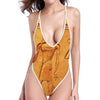 Ancient Egyptian Gods Print One Piece High Cut Swimsuit