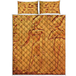 Ancient Egyptian Gods Print Quilt Bed Set