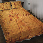 Ancient Egyptian Gods Print Quilt Bed Set