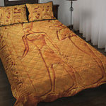 Ancient Egyptian Gods Print Quilt Bed Set