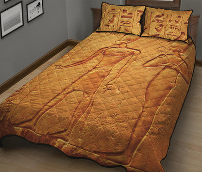 Ancient Egyptian Gods Print Quilt Bed Set