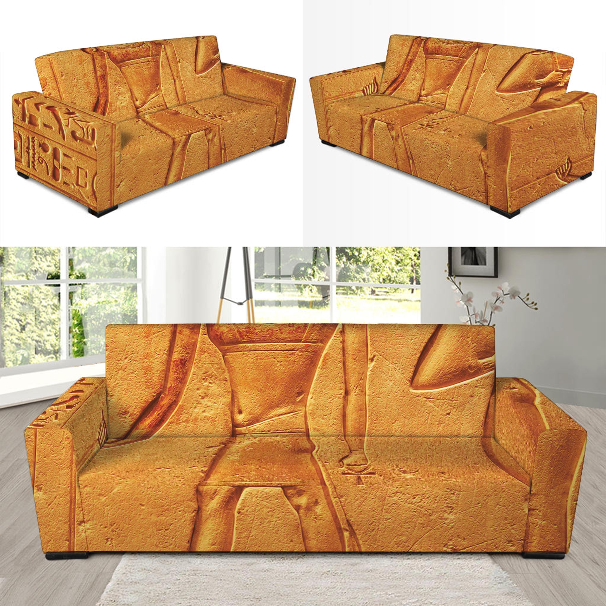 Ancient Egyptian Gods Print Sofa Slipcover