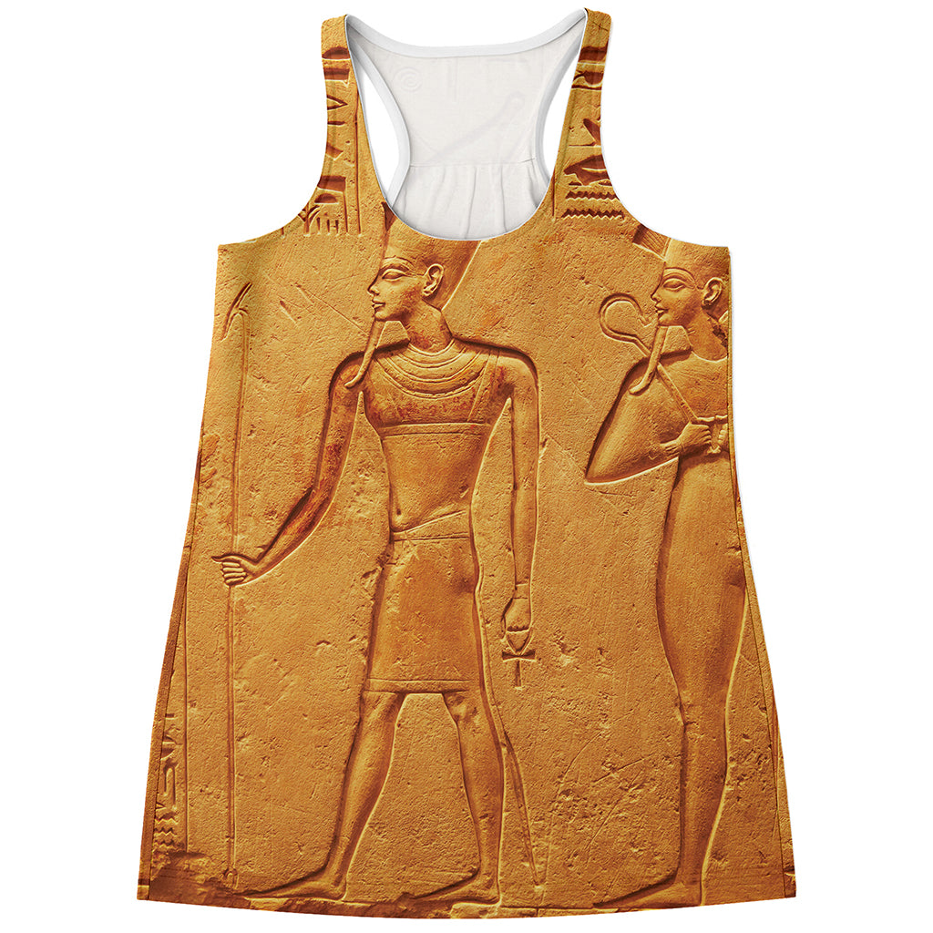 Ancient Egyptian Gods Print Women's Racerback Tank Top