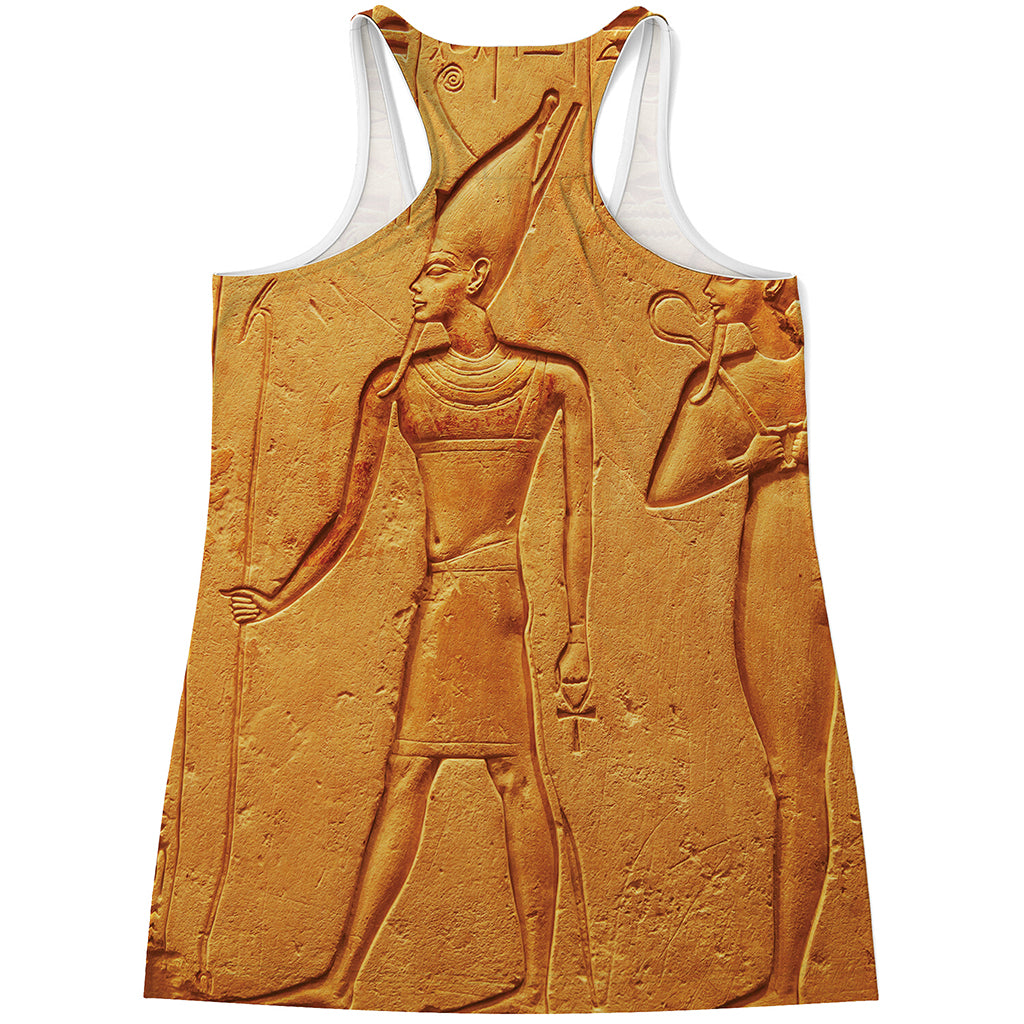 Ancient Egyptian Gods Print Women's Racerback Tank Top