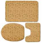 Ancient Egyptian Hieroglyphs Print 3 Piece Bath Mat Set