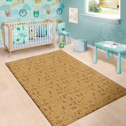 Ancient Egyptian Hieroglyphs Print Area Rug