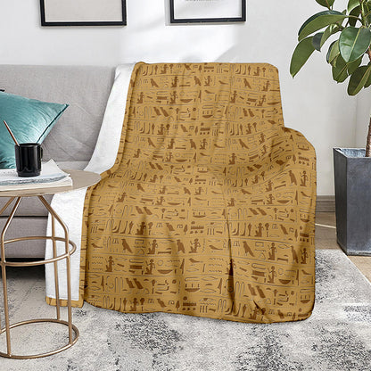 Ancient Egyptian Hieroglyphs Print Blanket