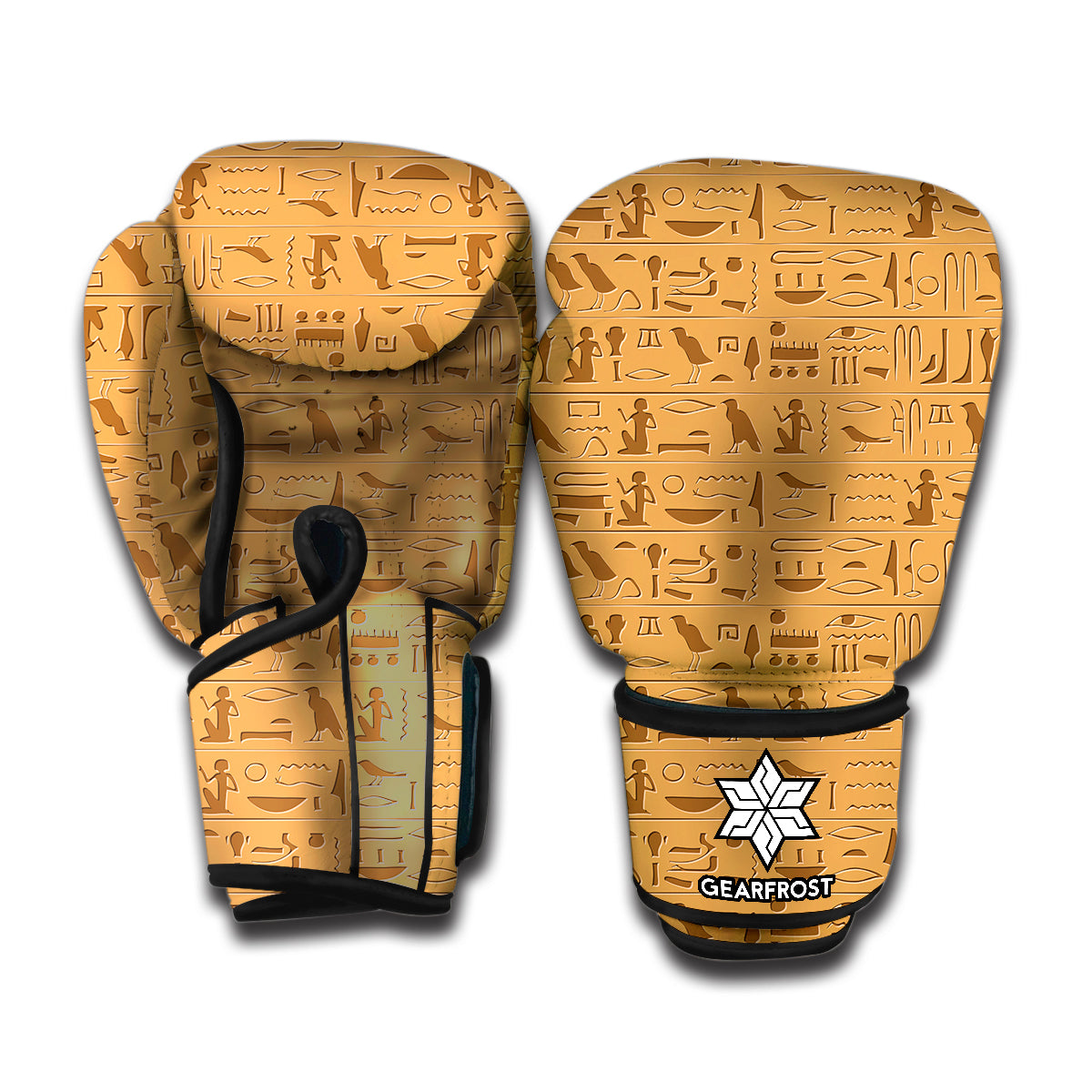 Ancient Egyptian Hieroglyphs Print Boxing Gloves