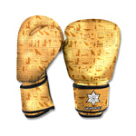 Ancient Egyptian Hieroglyphs Print Boxing Gloves