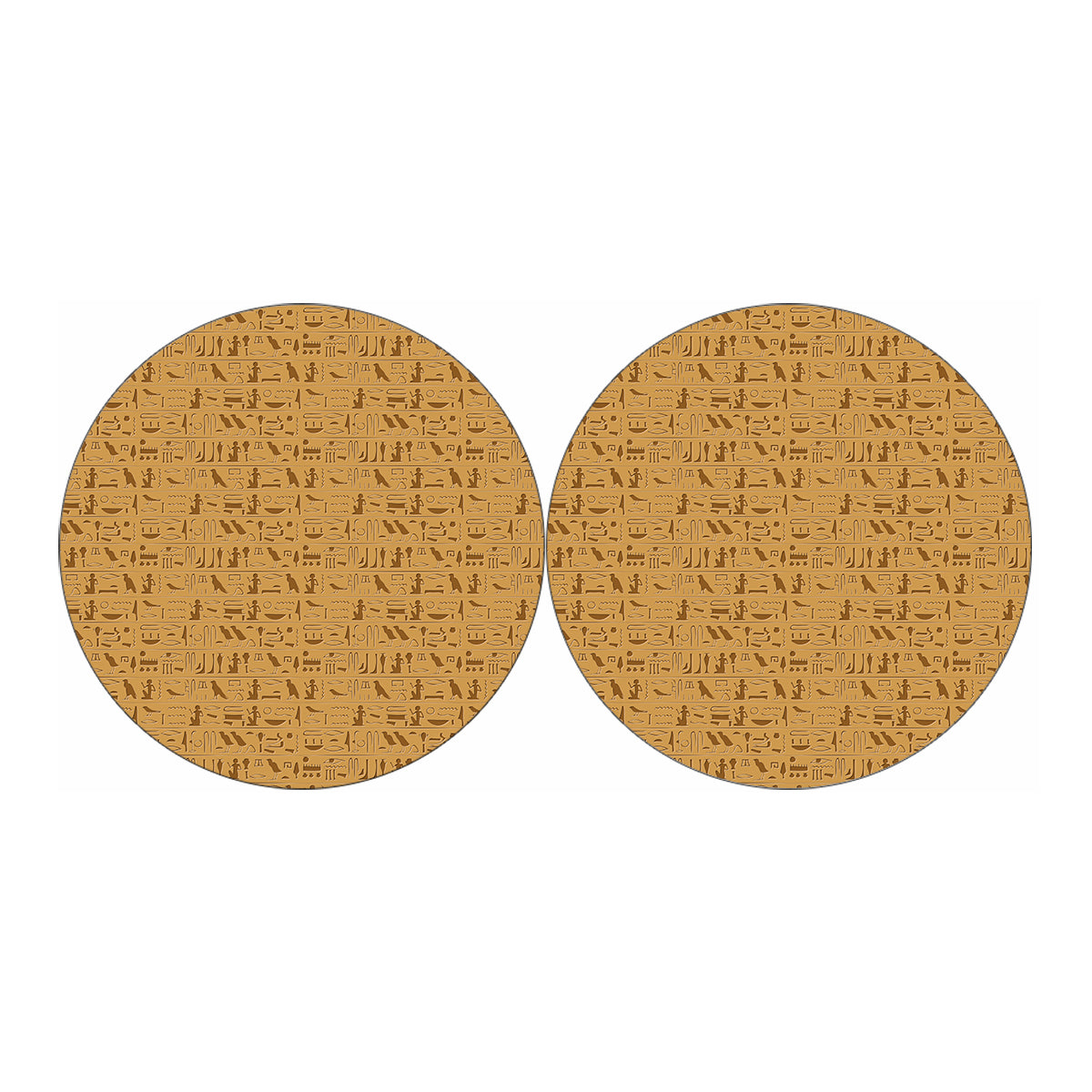 Ancient Egyptian Hieroglyphs Print Car Coasters