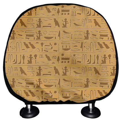 Ancient Egyptian Hieroglyphs Print Car Headrest Covers