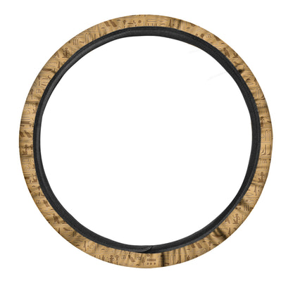 Ancient Egyptian Hieroglyphs Print Car Steering Wheel Cover