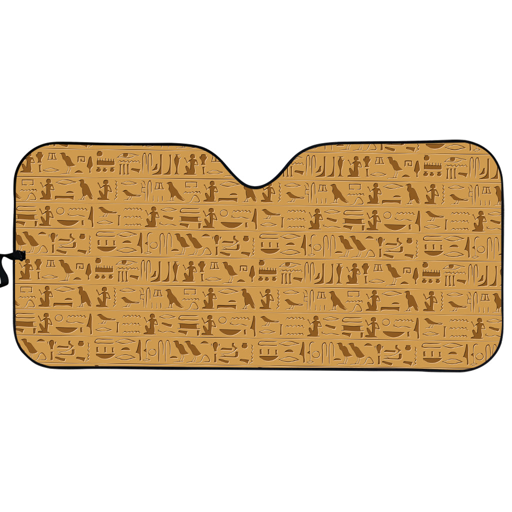 Ancient Egyptian Hieroglyphs Print Car Sun Shade